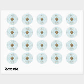 Blauwe Fancy koekjes Ronde Sticker (Vel)