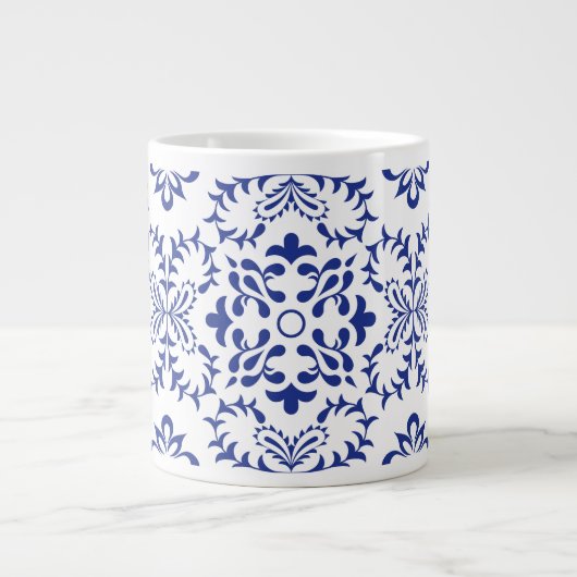 Blauwe fanfare grote koffiekop (Voorkant)