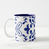 Blauwe fanfare tweekleurige koffiemok (Links)