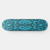 Blauwe Fantasie Bloemenskatelboard Skateboard (Horizontaal)