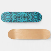 Blauwe Fantasie Bloemenskatelboard Skateboard (Horizontaal)