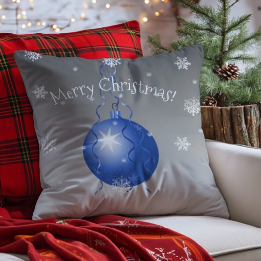 Blauwe Fantasie Kerst Bal Kussen
