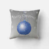 Blauwe Fantasie Kerst Bal Kussen (Achterkant)