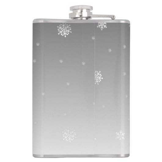 Blauwe fantasie kerstbalfles heupfles (Achterkant)