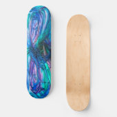 Blauwe Fantasie Waterverf Skateboard (Voorkant)