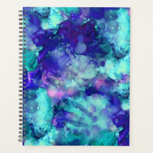 blauwe fantasie waterverven : planner (Voorkant)