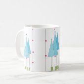 Blauwe Fantasievolle Bomen Koffiemok (Voorkant links)