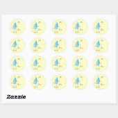 Blauwe Fantasievolle Bomen Ronde Sticker (Vel)