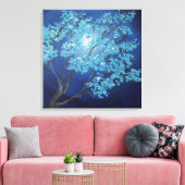 Blauwe Fantasy Boom Romantische Kunst Huwelijkscad Canvas Afdruk (Insitu (Woonkamer))
