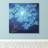 Blauwe Fantasy Boom Romantische Kunst Huwelijkscad Canvas Afdruk (Insitu (Houten vloer))