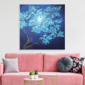 Blauwe Fantasy Boom Romantische Kunst Huwelijkscad Canvas Afdruk (Insitu (Woonkamer))