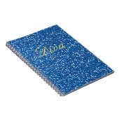 Blauwe Faux Glitter Diva Notitieboek (Rechterzijde)