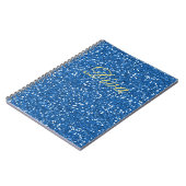 Blauwe Faux Glitter Diva Notitieboek (Linkerzijde)
