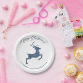 Blauwe faux glitter kijkt diep met tekst papieren bordje (Feest)