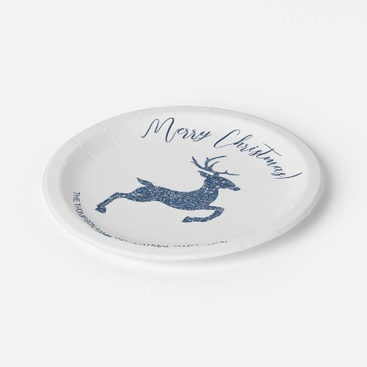 Blauwe faux glitter kijkt diep met tekst papieren bordje (Gekanteld)