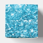 Blauwe faux glitter sprankelende glanzende paillet bedankdoosjes (Bovenkant)