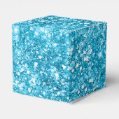 Blauwe faux glitter sprankelende glanzende paillet bedankdoosjes (Achterkant)