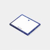 Blauwe Faux Glitter Vogel en Rand w / Wit Post-it® Notes (Schuin)