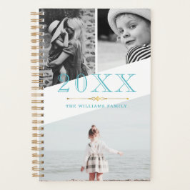 Blauwe Faux Goud & Wit Fotocollage Planner