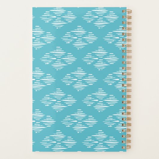 Blauwe Faux Goud & Wit Fotocollage Planner (Achterkant)