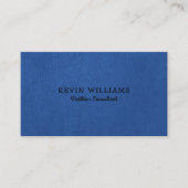 Blauwe faux lederen textuur achtergrond visitekaartje (Voorkant)