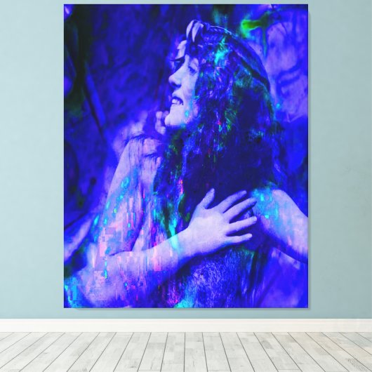 Blauwe Fee Canvas Afdruk (Insitu (Houten vloer))