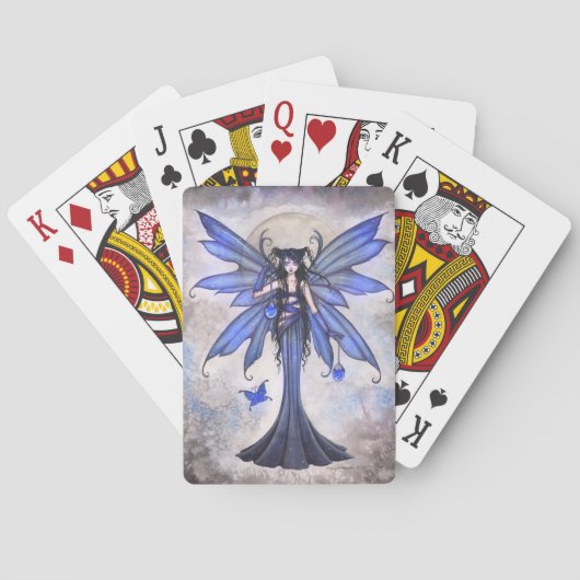 Blauwe Fee Fantasy Kunst Speelkaarten (Achterkant)