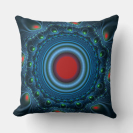 Blauwe fee fractal patroon kussen