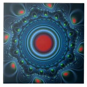 Blauwe fee fractal patroon tegeltje