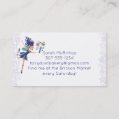 Blauwe fee magische whisk koekje cupcake bakkerij visitekaartje (Achterkant)