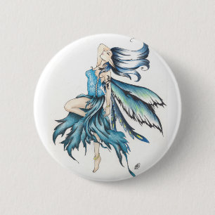 blauwe fee ronde button 5,7 cm