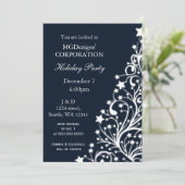 Blauwe feestdag in bedrijf nodigt u uit kaart (Staand voorkant)