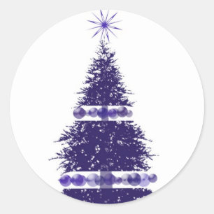 Blauwe feestdag kerstmis Wenskaart stickers