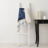 Blauwe feestelijke kerstboom Sherpa Blanket Deken (In situ)