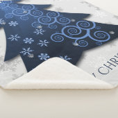 Blauwe feestelijke kerstboom Sherpa Blanket Deken (3/4)