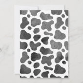 Blauwe feesthoed koe met koeprint uitnodiging (Achterkant)