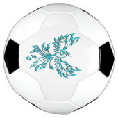 Blauwe Feniks Staat Op Wit Voetbal (Gedraaid)