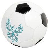 Blauwe Feniks Staat Op Wit Voetbal (Drie kwart)