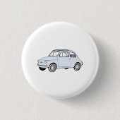 Blauwe Fiat 500 Topolino - Achterste Button tekene (Voorkant)