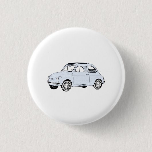 Blauwe Fiat 500 Topolino - Achterste Button tekene (Voorkant)