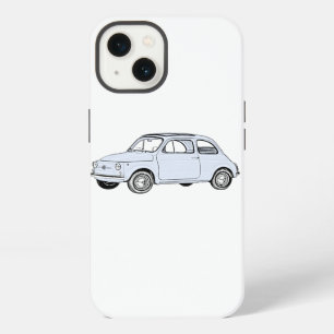 Blauwe Fiat 500 Topolino Potlood Stijl Rendering iPhone 13 Hoesje