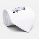 Blauwe Fiat 500 Topolino Potlood Stijltekening Stropdas (Opgerold)