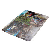 Blauwe fiets badmat (Gekanteld)