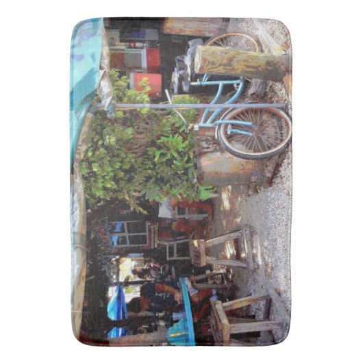 Blauwe fiets badmat (Voorkant Verticaal)