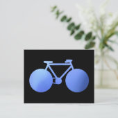 blauwe fiets briefkaart (Staand voorkant)