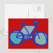 blauwe fiets briefkaart (Voorkant / Achterkant)