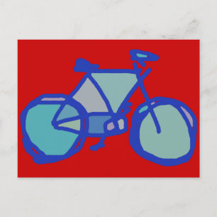 blauwe fiets briefkaart