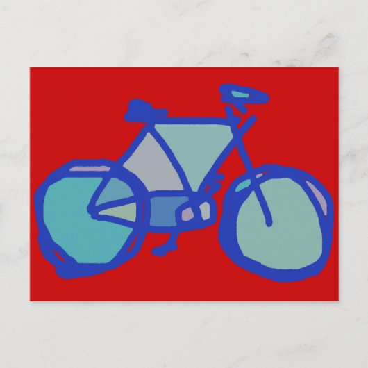 blauwe fiets briefkaart (Voorkant)