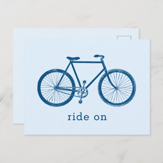 Blauwe fiets briefkaart (Voorkant / Achterkant)