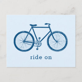 Blauwe fiets briefkaart
